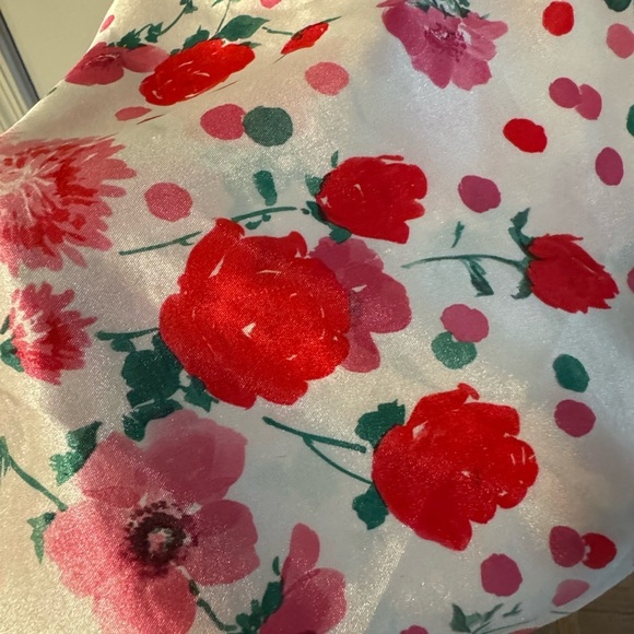 Delicates Vintage Floral Slip Dress Large Chemise Red Pink Cottagecore EUC Soft - Picture 3 of 12